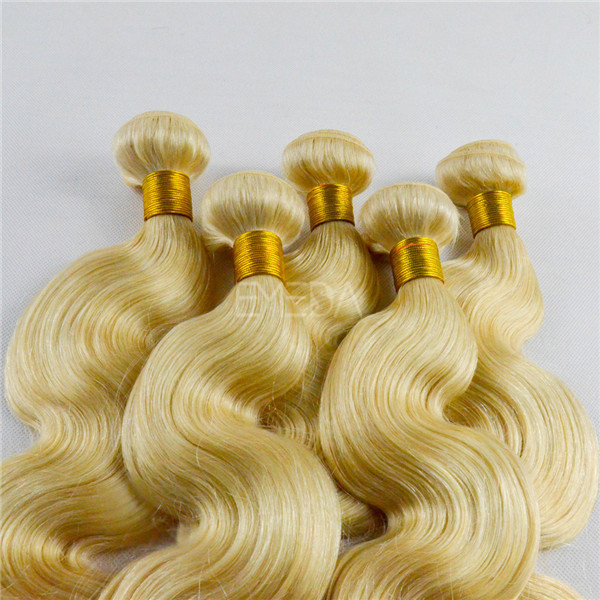 Wholesale high quality blonde remy human hair body wave hair extensions WJ022